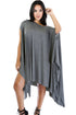 Grey Asymmetrical Draped Tunic Dress